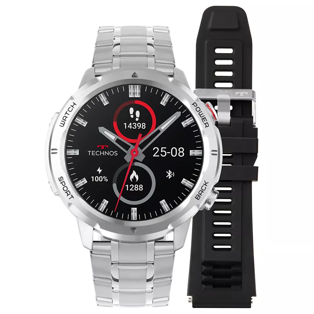 Smartwatch Technos Connect Sports Call Prata
