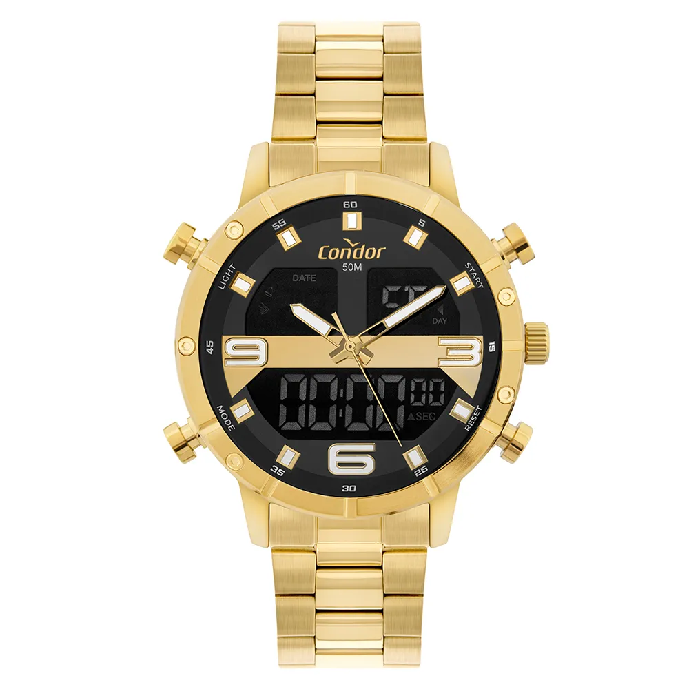 Relógio Condor Masculino Dourado Ana/Digital