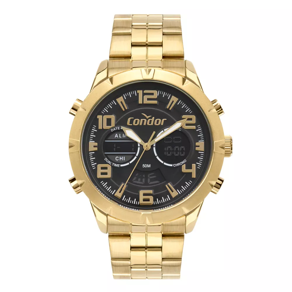 Relógio Condor Masculino Analógico Dourado
