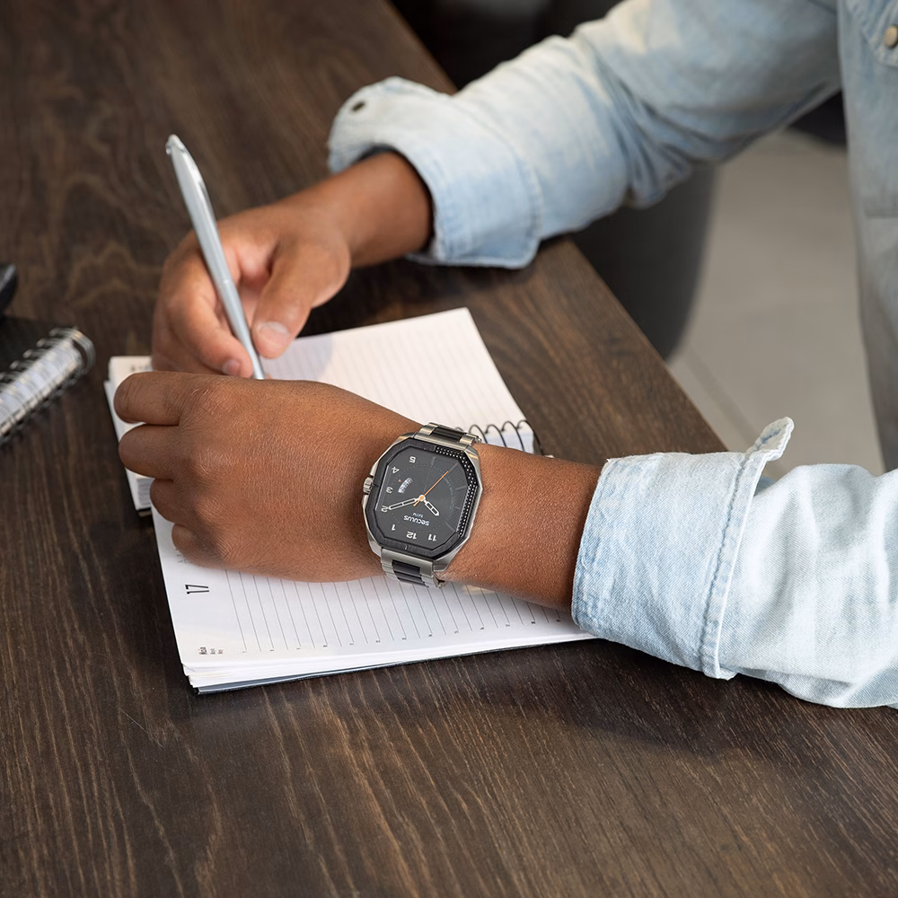 Relógio Seculus Masculino Hexagonal Aço Prata Esportivo