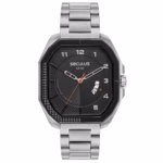 Relógio Seculus Masculino Hexagonal Aço Prata Esportivo