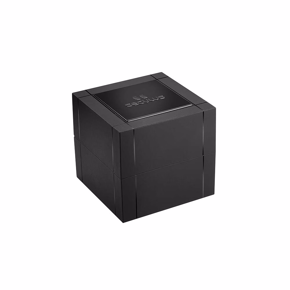 Relógio Seculus Masculino Slim Dourado Pulseira Couro Preta