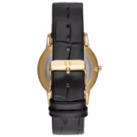 Relógio Seculus Masculino Slim Dourado Pulseira Couro Preta