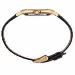 Relógio Seculus Masculino Slim Dourado Pulseira Couro Preta