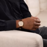 Relógio Seculus Masculino Slim Dourado Pulseira Couro Marrom