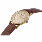 Relógio Seculus Masculino Slim Dourado Pulseira Couro Marrom