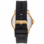 Relógio Seculus Masculino Dourado Pulseira Silicone Preta