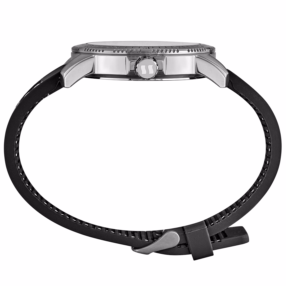 Relógio Seculus Masculino Prata Pulseira Silicone Preta