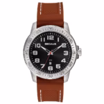 Relógio Seculus Masculino Prata Pulseira Silicone Marrom