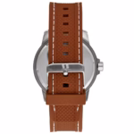 Relógio Seculus Masculino Prata Pulseira Silicone Marrom