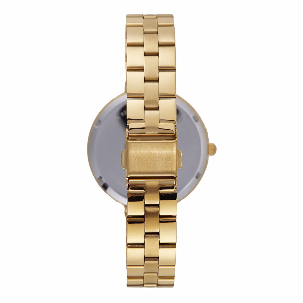 Relógio Mondaine Feminino Dourado Com Detalhes no Mostrador