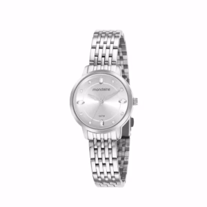 Relógio Mondaine Feminino Prata Social Mostrador Com Pedras