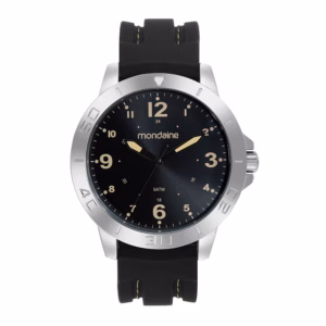 Relógio Mondaine Masculino Esportivo Pespontos Silicone Prata