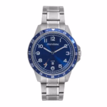 Relógio Mondaine Masculino Com Calendário Prata e Visor Azul
