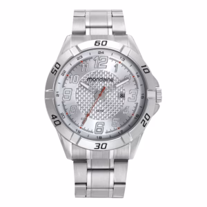 Relógio Mondaine Masculino Casual Visor Texturizado Prata