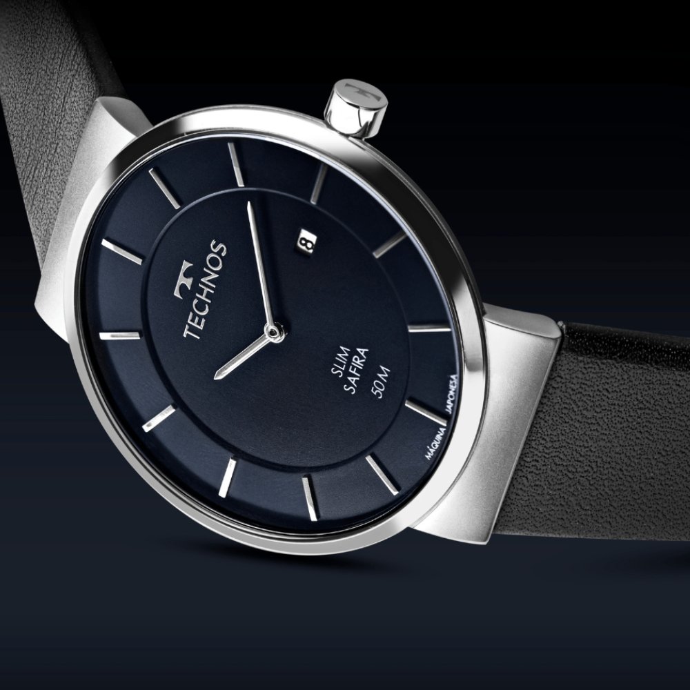 Relógio Technos Masculino Slim Prata