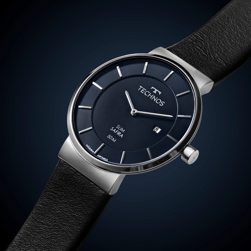 Relógio Technos Masculino Slim Prata