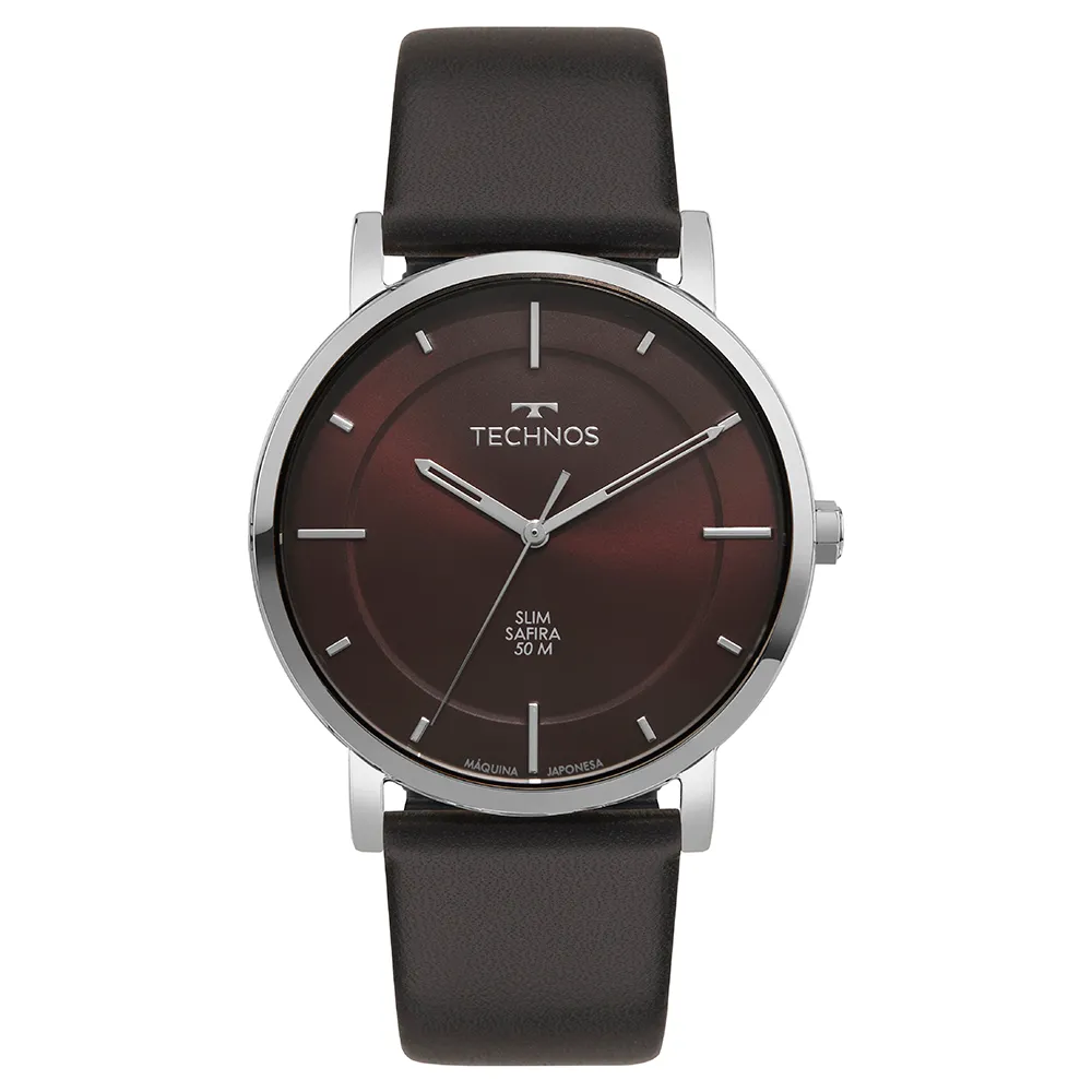Relógio Technos Masculino Slim Prata