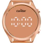 Relógio Condor Feminino Digital Aço Rosê Casual
