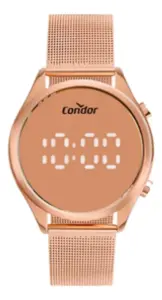 Relógio Condor Feminino Digital Aço Rosê Casual