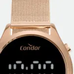 Relógio Condor Feminino Digital Aço Rosê Casual