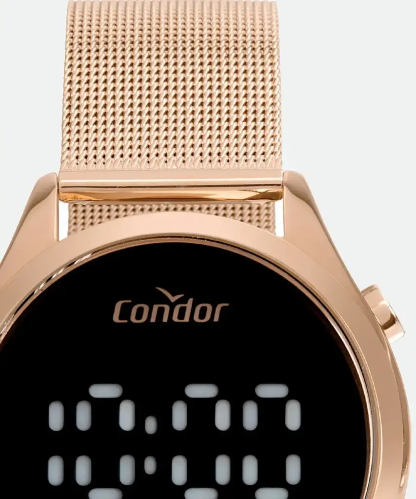 Relógio Condor Feminino Digital Aço Rosê Casual