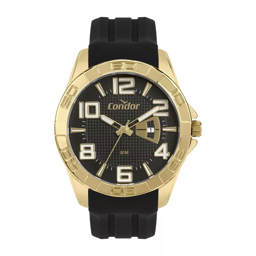 Relógio Condor Masculino Dourado Esportivo