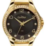 Kit Condor Feminino Relógio Dourado