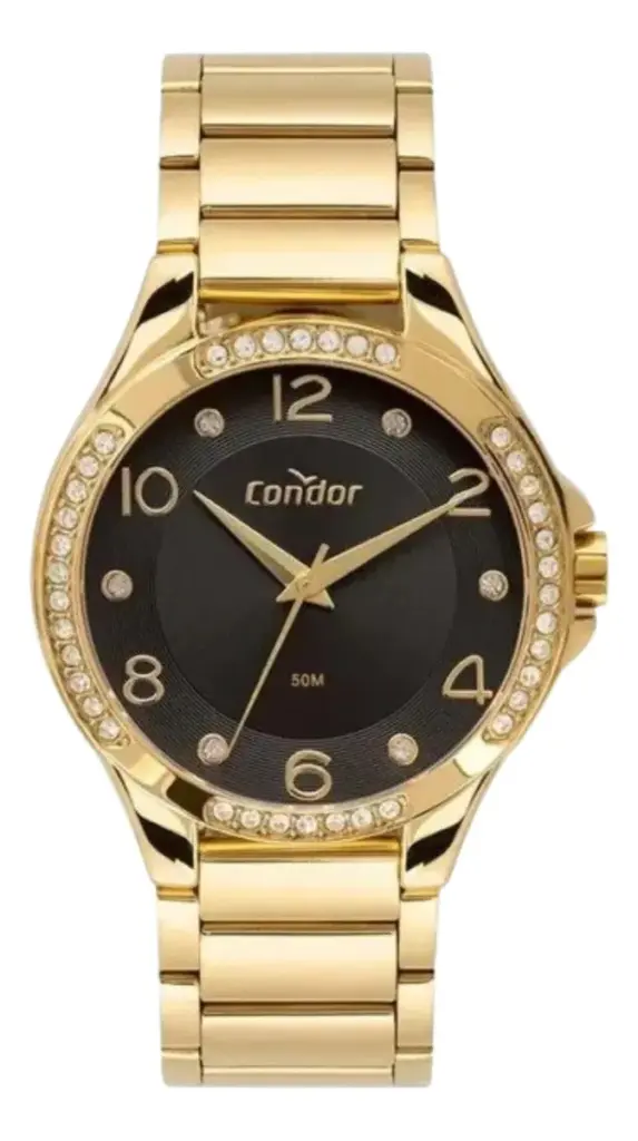 Kit Condor Feminino Relógio Dourado