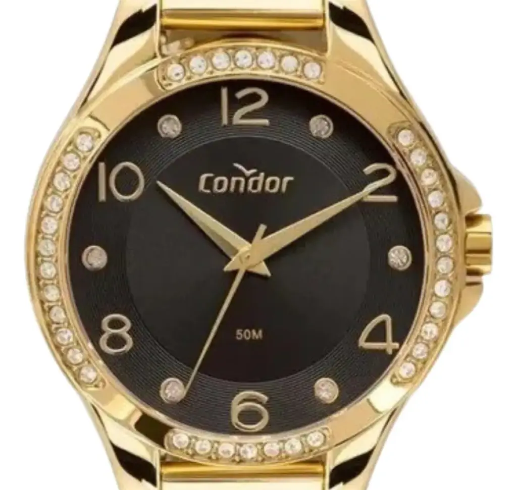 Kit Condor Feminino Relógio Dourado
